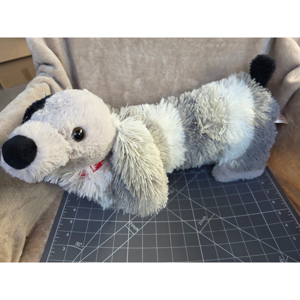 Dan Dee Collectors Choice Plush Grey White Shaggy Long Dog 17 Inch Dachshund